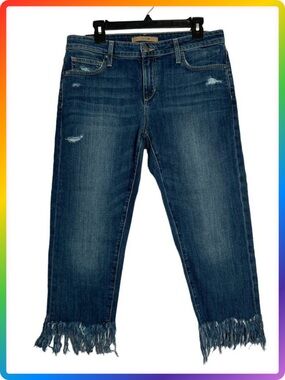 Joe's Jeans Ex-Lover Boyfriend Crop Jean SIZE 30 Blue Frayed Hem JANE NWT